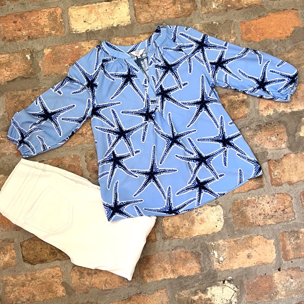 Crown & Ivy split collar top
